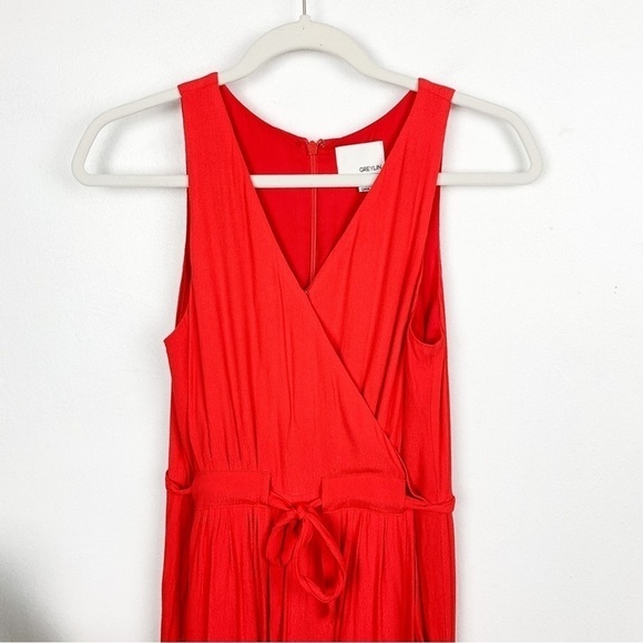 Greylin Red Sleeveless Flowy Wide Leg Jumpsuit Sz XS - Picture 3 of 10